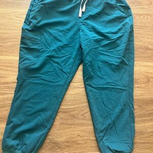 Figs Teal Pants with Pink Drawstring XL/P Women